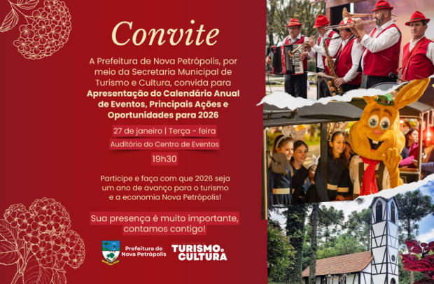 Nova Petrópolis convida para apresentação do calendário de eventos e ações para 2026
